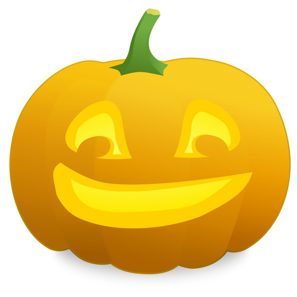 Painted yellow halloween pumpkin isolated on white background free