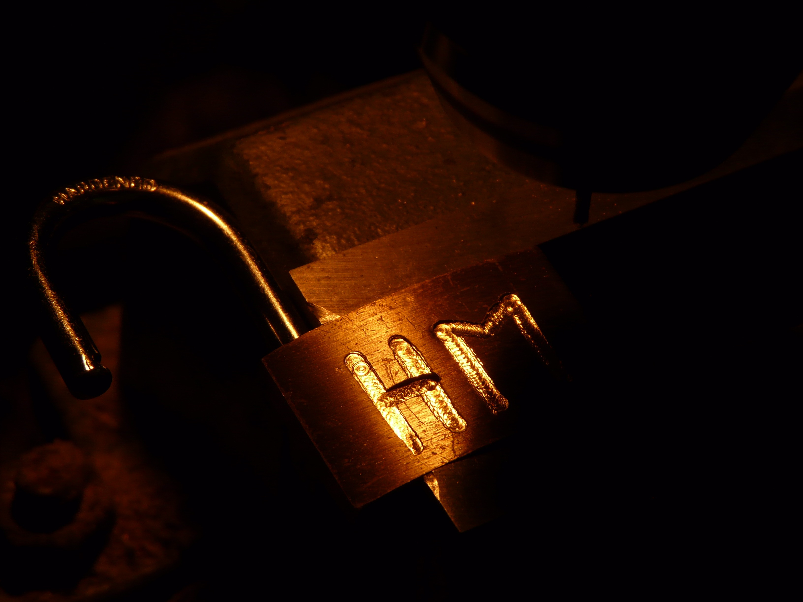 Open lock with gold lettering free image download