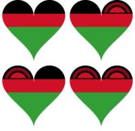 malawi south east africa flag heart