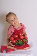 Girl Child Vegetables