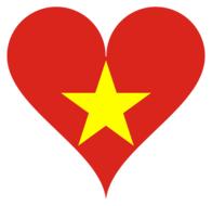 heart love vietnam flag star asia