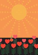 love heart valentine sun flowers