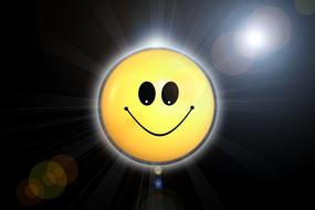 bright glow, yellow smiley