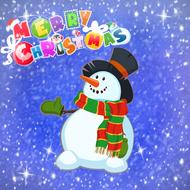 merry christmas snowman greeting illustration