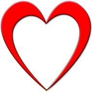 red heart outline design love