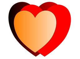 red hearts love care valentine