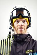 A Man Snowboarder with Helmet
