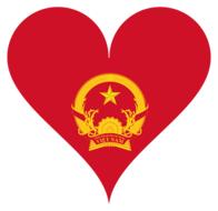 heart love vietnam flag star asia