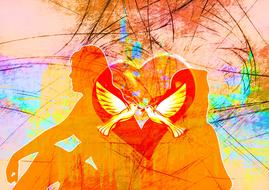romance heart couple clipart