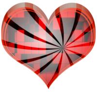 love heart 3d red