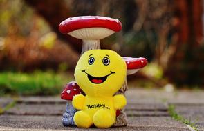 Smiley Laugh Funny toy and mushrooms figure