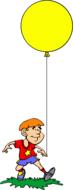 balloon boy happy child walking