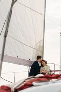 cute couple at the sailboat