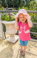 happy baby in a pink t shirt