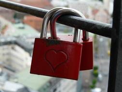 red locks with hearts