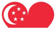 heart love singapore asia flag