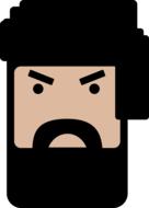 man beard angry face male