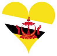 heart love brunei flag hands asia