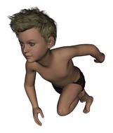 run child kid boy play white