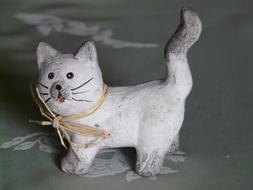 funny white cat figurine