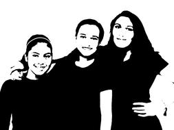 silhouettes girls smile people