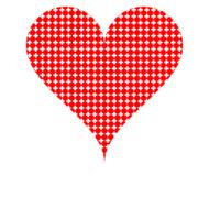 Perforated heart on white background