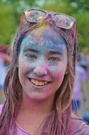 girl at a festival of colors