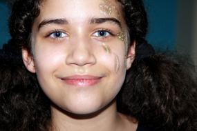 Girl Face Painting Green Eyes