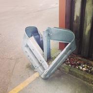 Crashed guard rail