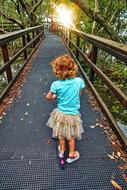 Little Girl Walking Childhood