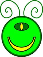 alien face mutant smiley cartoon