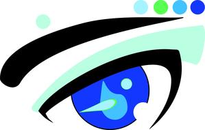 clipart of blue cartoon eye