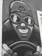 Graffiti Race Car Driver Face