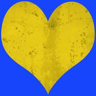 heart yellow blue pattern love