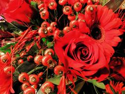 Beautiful red bouquet with sparkles