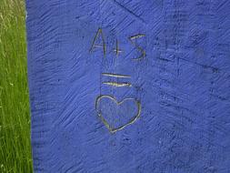 Heart Blue Wood