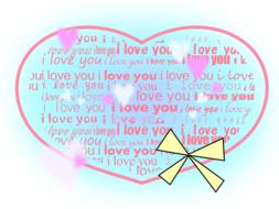 heart ribbon blue love confession