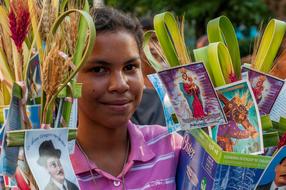 Girl Vendor Palm Sunday