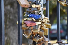 love locks symbol fence