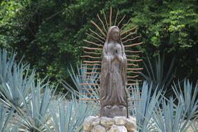 religious statue in the garden