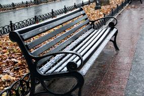 Lonely autumn bench