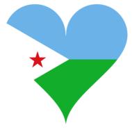 heart love flag djibouti star