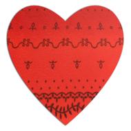 card of hearts with a pattern