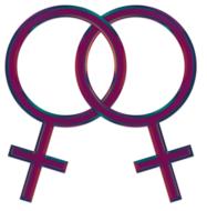 lesbian couple, two female symbols together