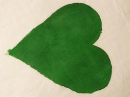 green heart on fabric