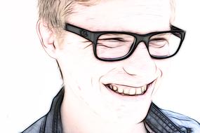 illustration of smiling man with eyewear
