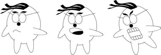 three faces creatures angry aliens