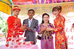 Happy colorful chinese wedding