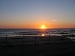 Beautiful orange sunset over the sea