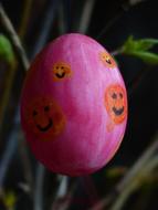 pink egg with pumpkin patterns